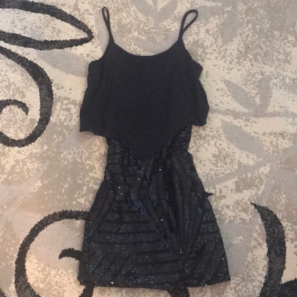 Deb black sequin dress
